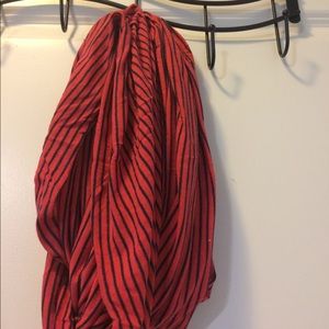[jcrew] red striped scarf